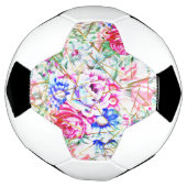 水色フローラモダンと金ゴールド三角形 サッカーボール (回転)