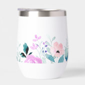 水色フローラモノグラムワインタンブラー (右面)