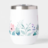 水色フローラモノグラムワインタンブラー (正面)