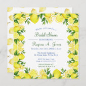 水色フローラレモンのフルーツはシームレス縁どに サンキューカード (正面/裏面)