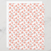 水色フローラロマンチックバラスクラップブック紙 (正面/裏面)