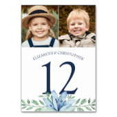 水色フローラ写真結婚のテーブル番号記号 テーブルナンバー (裏面)