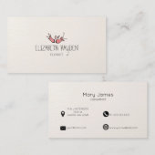 水色フローラ名刺 名刺 (正面/裏面)