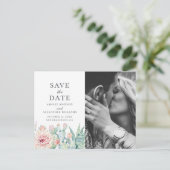 水色フローラ多肉質。サボテン日付の保存 ポストカード (スタンド正面)