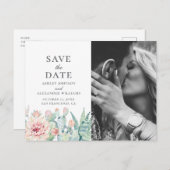 水色フローラ多肉質。サボテン日付の保存 ポストカード (正面/裏面)