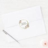 水色フローラ封筒アドレスシール ラウンドシール (封筒)