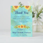 水色フローラ忌引き青 サンキューカード (スタンド正面)