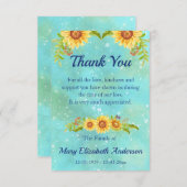 水色フローラ忌引き青 サンキューカード (正面/裏面)
