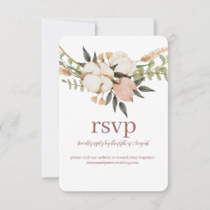 水色フローラ応答RSVP結婚のサイトカード 出欠カード