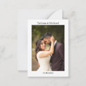 水色フローラ感謝してい秋の結婚式you photo ノートカード (裏面)