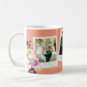 水色フローラ数々の写真世界最高の母 コーヒーマグカップ (左)