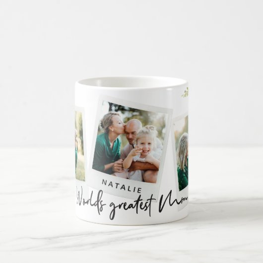 水色フローラ数々の写真世界最高の母 コーヒーマグカップ (中央)