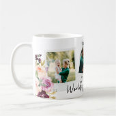 水色フローラ数々の写真世界最高の母 コーヒーマグカップ (左)