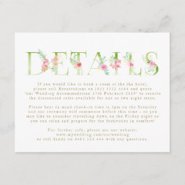 水色フローラ春の結婚式エンクロージャカード エンクロージャーカード