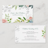 水色フローラ植物モダンウェディングプランナー 名刺 (正面/裏面)