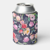 水色フローラ植物学：ラスターイラストレーション 缶クーラー (缶裏面)