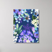 水色フローラ植物性の葉 キャンバスプリント (正面)