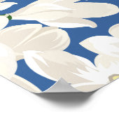 水色フローラ植物性の葉 ポスター (角)