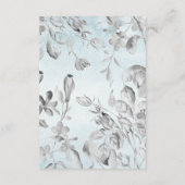水色フローラ植物性ダスティーブルー結婚ズ エンクロージャーカード (裏面)