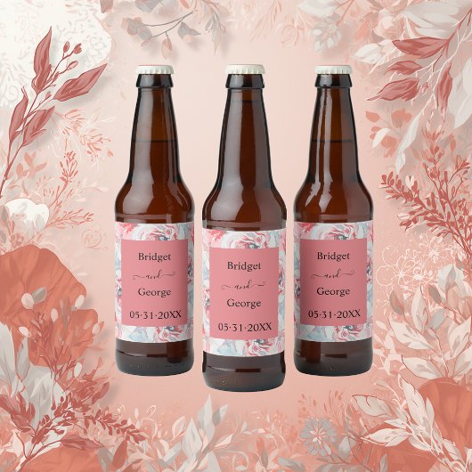 水色フローラ牡丹バラアプリコ結婚ット ビールラベル