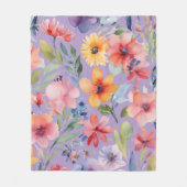 水色フローラ組成物のスケッチ フリースブランケット (正面)