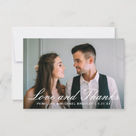 水色フローラ結婚の写真サンキューカード サンキューカード