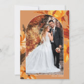 水色フローラ結婚の写真サンキューカード サンキューカード (正面)