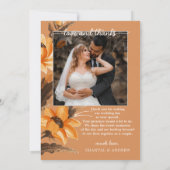 水色フローラ結婚の写真サンキューカード サンキューカード (裏面)