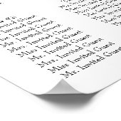 水色フローラ結婚の座席表 ポスター (角)