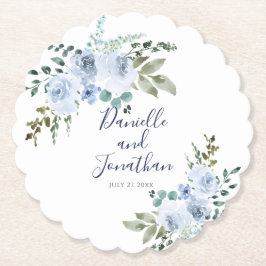 水色フローラ結婚ズ ペーパーコースター