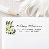 水色フローラ緑のホワイトアドレス ラベル (インサイチュ)