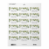 水色フローラ緑のホワイトアドレス ラベル (フルシート)