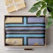 水色フローラ蝶のタイルのデコページ 薄葉紙 (ギフト)