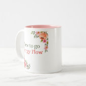 水色フローラ醸造エネルギーの流れを行う ツートーンマグカップ (正面左)