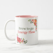 水色フローラ醸造エネルギーの流れを行う ツートーンマグカップ (左)