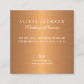 水色フローラ金属銅ウェディングプランナー スクエア名刺 (裏面)