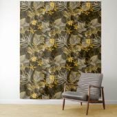 水色フローラ黄褐色パターン。 タペストリー (インサイチュ)