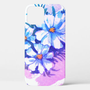 水色フローラ iPhone 12ケース