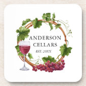 水色ブドウつる植物リース名ワインセラー コースター (正面)