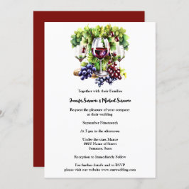 水色ブドウのワインワイナリーブドウ畑の国 招待状