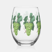 水色ブドウ白ワイン ステムなしワイングラス (裏面)