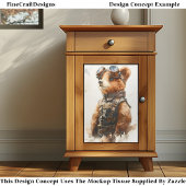 水色ブラウンベアCubエクスプローラーCE1デコページ 薄葉紙