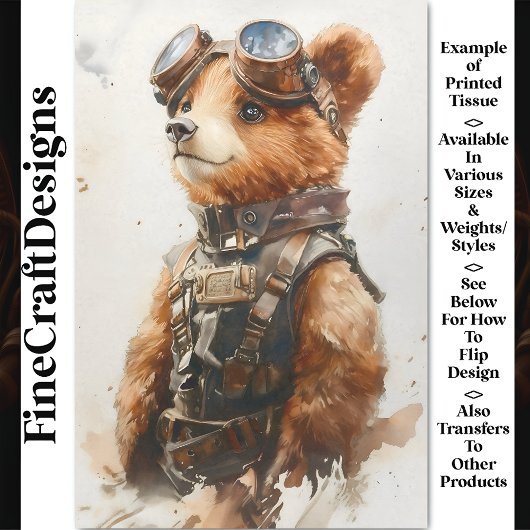 水色ブラウンベアCubエクスプローラーCE1デコページ 薄葉紙