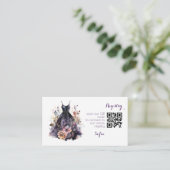 水色ブラックドレスパープルブライダルシャワー エンクロージャーカード (スタンド正面)