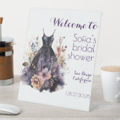 水色ブラックドレスパープル 台座サイン (インサイチュ)