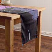 水色ブラックパープルフローラ ショートテーブルランナー (インサイチュ)