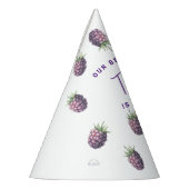 水色ブラックベリー1st誕生日パーティー パーティーハット (左)