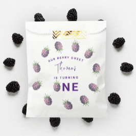 水色ブラックベリー1st誕生日パーティー フェイバーバッグ