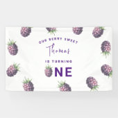 水色ブラックベリー1st誕生日パーティー 横断幕 (横)