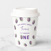 水色ブラックベリー1st誕生日パーティー 紙コップ (正面)